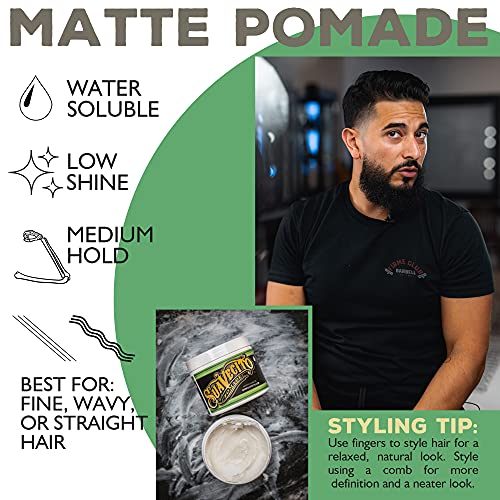 Suavecito Pomade Matte (No Shine) Formula 5 oz, 1 Pack - Medium Hold Hair Pomade For Men - Matte Hair Paste For Natural Texture Hairstyles