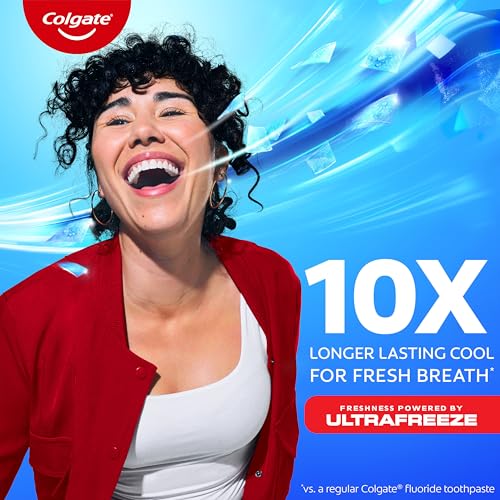 Colgate Max Fresh Whitening Toothpaste with Mini Strips, Clean Mint Toothpaste for Bad Breath, Helps Fight Cavities, Whitens Teeth, and Freshens Breath, 6.3 Ounce (Pack of 4)