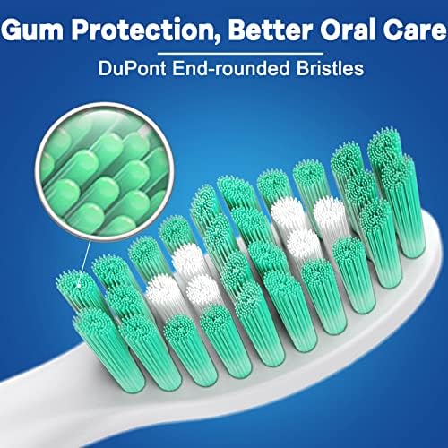 Toothbrush Heads for Philips Sonicare Essence Elite Advance Xtreme CleanCare E-Series Electric Sonic Screw-on Brush Replacement HX7022/66 HX7023 HX7001 with Cap, 6 Pack