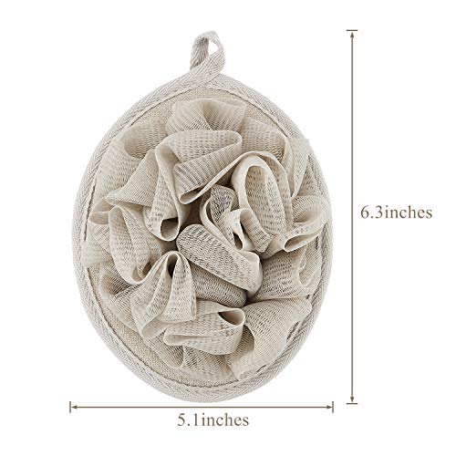 Boao 6 Pcs Bath Shower Pouf Sponge Mesh Pouf Shower Ball Exfoliating Body Sponge Pad Scrubber Glove with Flower Bath Ball (Multi-Color)