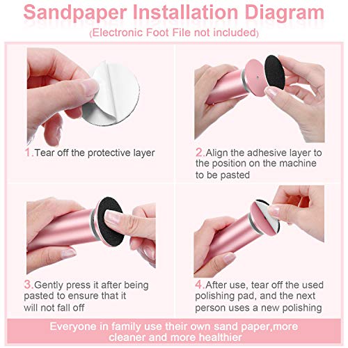 120 Pieces Replacement Sandpaper Discs for Electric Foot File Adjustable Speed Callus Remover Tool Sandpaper Pad Disks Replaceable for Men Women Dead Cracked Hard Skin
