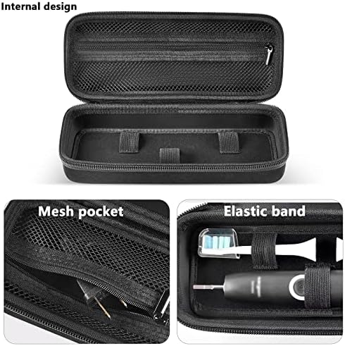 Toothbrush Travel Case Compatible with Oral-B Pro 1000, 2000, 3000, 3500, 1500/ for Philips Sonicare ProtectiveClean 4100 5100 Electric Toothbrush with Mesh Pocket for Accessories - Black (Bag Only)