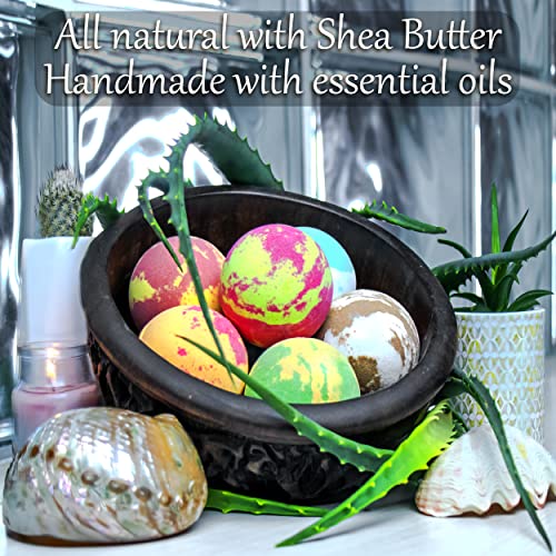 Bath Bombs for Men, Gift Set of 18 Scented Organic Handmade Bath Bombs of 2.5 oz with Natural Essential Oils. Perfect for Boyfriend, Husband, Father or Friend, by ZenseMe