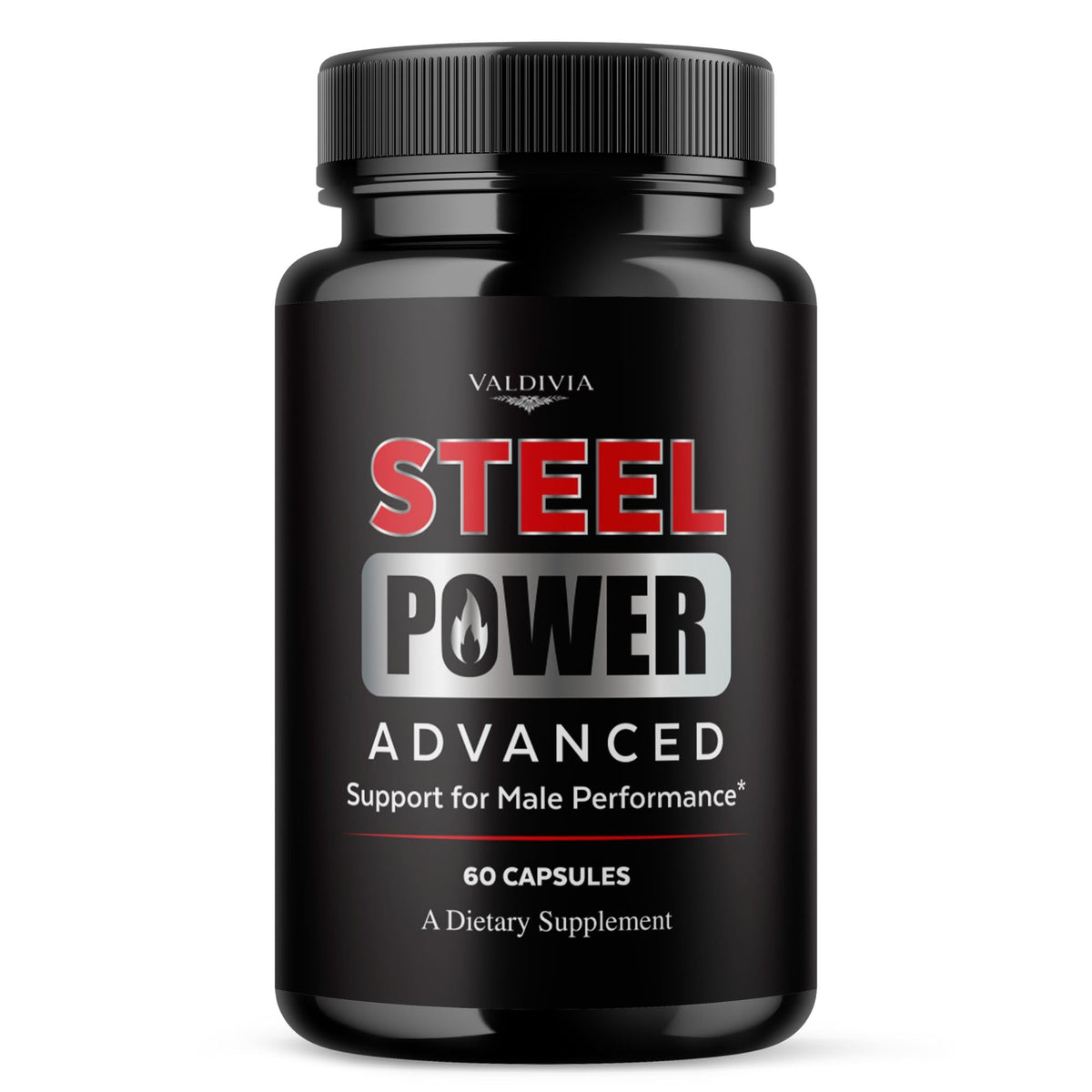Valdivia SteelPower Capsules - Official Steel Power Supplement, Premium Formula, Natural Vitamins for Health & Wellness - 60 Capsules for 1 Month