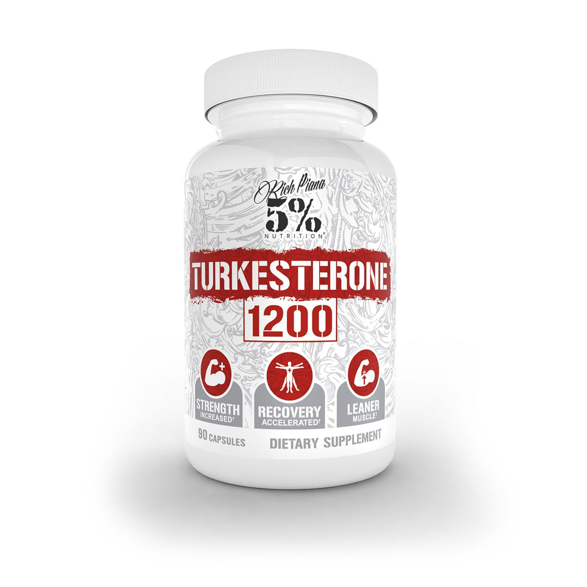 5% Nutrition Turkesterone 1200mg | Max Purity & Absorption | Complexed with Astragin, Cyclodextrin & Naringin | 90 Capsules (1 Month Supply)