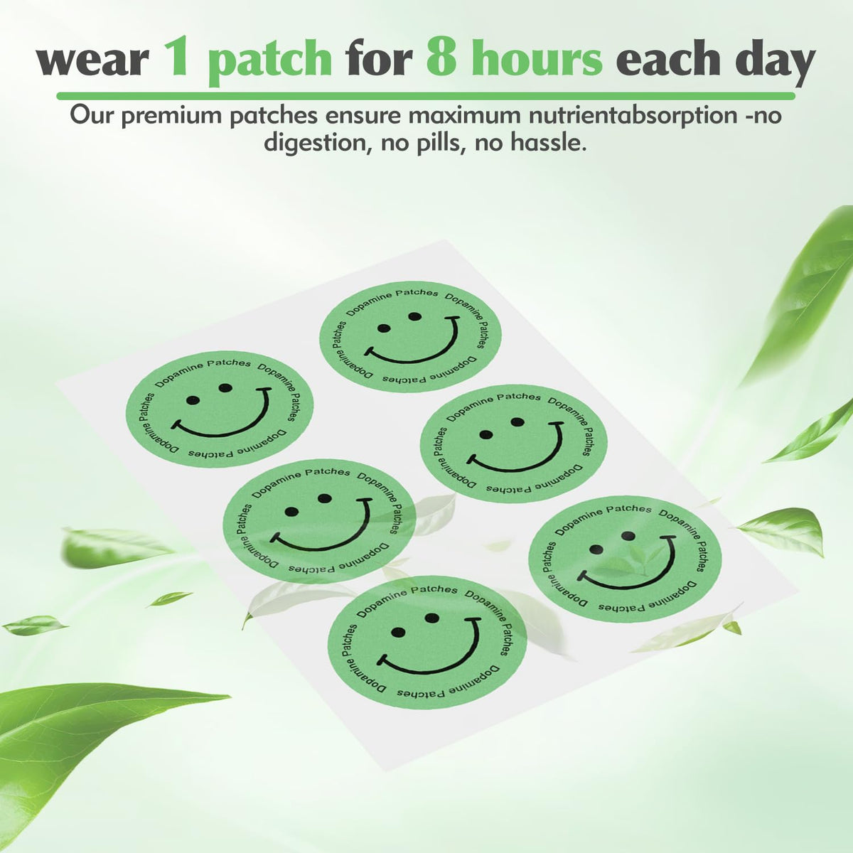 FUTHRI Dopamine Patches Extra Strength,Vegan, 30 Count | Mood Boost & Positivity Support