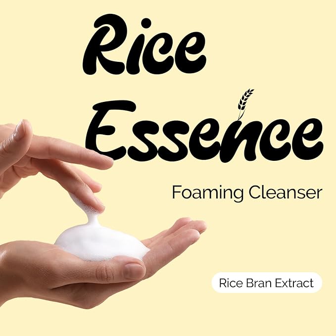 Pioom Rice Bran Cleansing Foam, Facial Cleanser, Face Wash, Moisture Balance, for Sensitive Skin Korean Skincare, 500ml