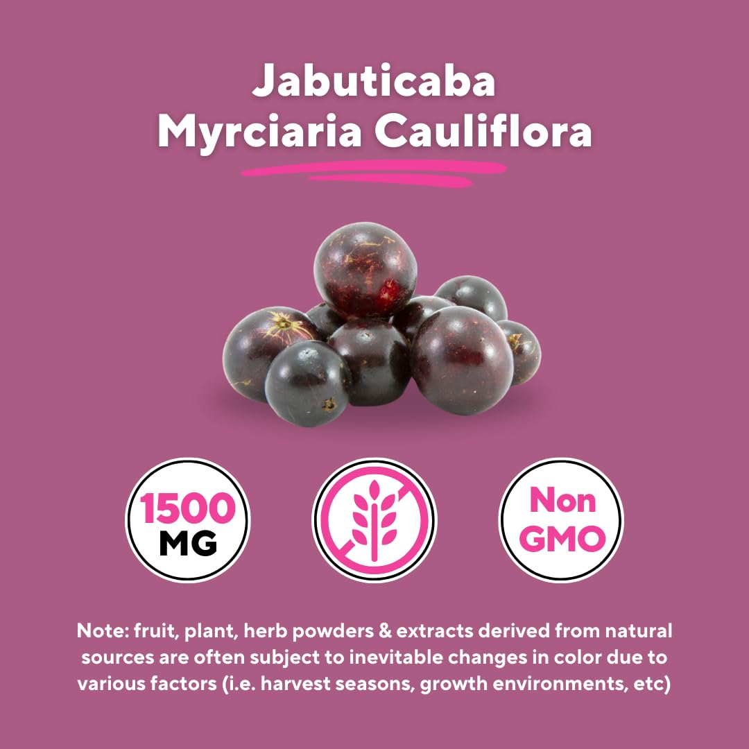 Vitapia Jabuticaba Fruit Powder Supplement for Antioxidant, Better Lung Health, Digestion, Immune Support - 1500mg Per Serving - 180 Vegan Capsules, Non-GMO, Gluten-Free