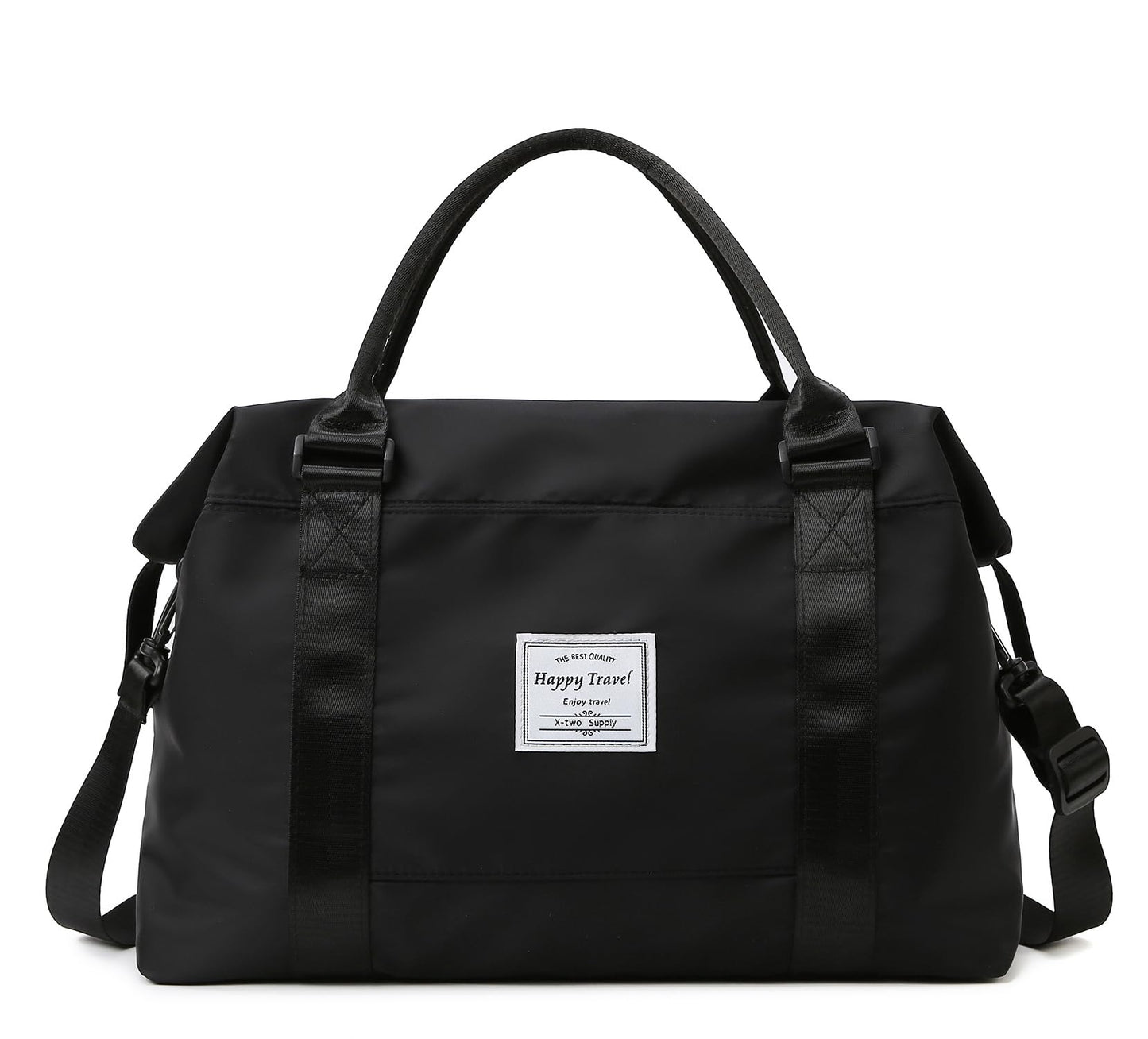 Travel Duffle Bag Weekender Overnight Bag Gym Tote Bag with Dry and Wet Separated Pocket for Women Girls Shoulder Bag Workout Duffel Bag Water Resistant (black)
