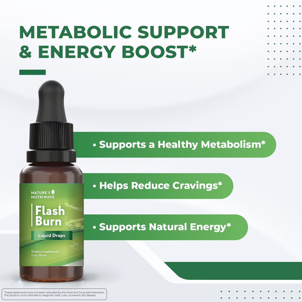 Flash Burn – Natural Plant-Based Liquid Supplement with Maca, Grape Seed, Green Tea & Ginseng – Made in USA, Non-GMO, Gluten-Free, Dairy-Free, Vegetarian - 2 Fl Oz (40 mL), 2 Month Supply