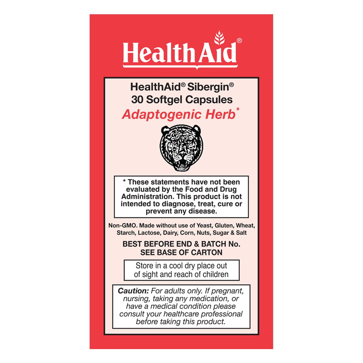 HealthAid Sibergin Siberian Eleuthero (Eleutherococcus senticosus) – Adaptogenic Herbal Support – Helps Support Energy, Stamina & Stress Response – Once Daily – 30 Softgel Capsules