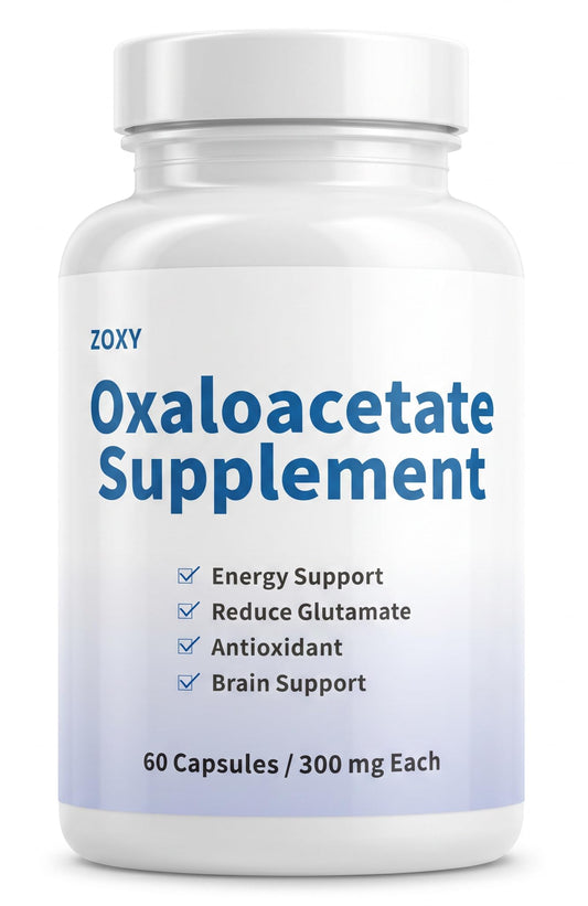 ZOXY Oxaloacetate Supplement – Cellular Energy, Brain & Metabolic Support – with Vitamin C – for Fatigue, Brain Fog – 60 Vegan Capsules