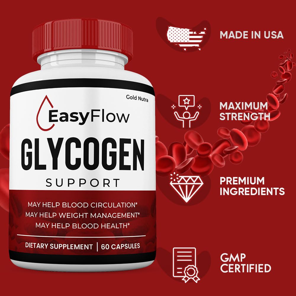 Gold Nutra (2 Pack) EasyFlow Blood Support Capsules, Easy Flow Glyco Pills, Glyco Optimizer Capsules Glycogen Supplement, 2 Months Supply
