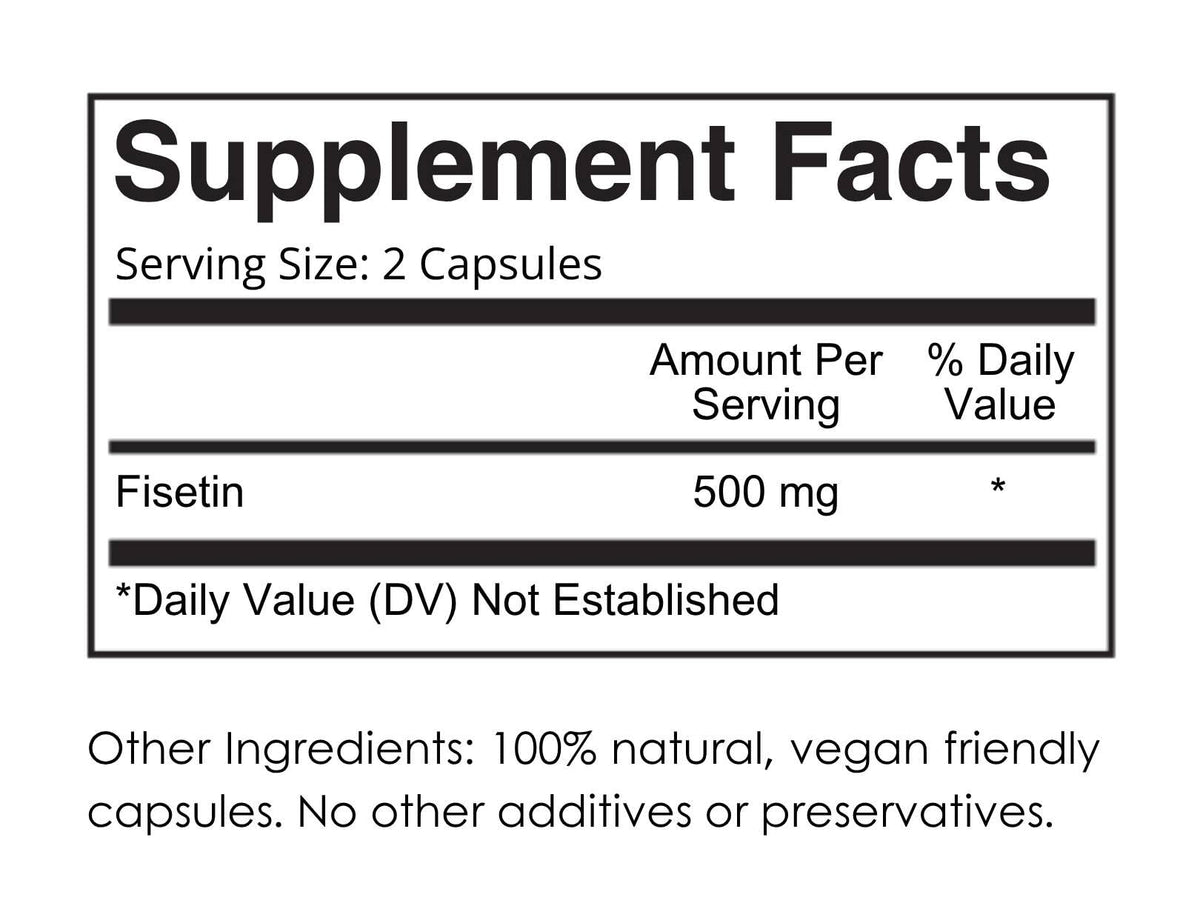 aeternum Premium Quality Fisetin 500mg 60 Capsules