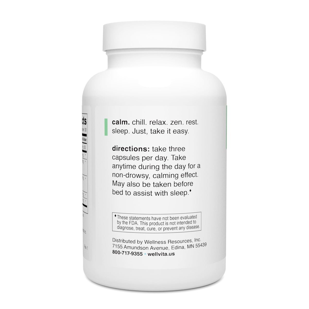 Well+vita Calm Supplement for Relaxation,Sleep & Daytime Zen with Magnesium Glycinate and Taurate, L-Theanine, Passion Flower, Lemon Balm, Taurine (90 Veggie Capsules)