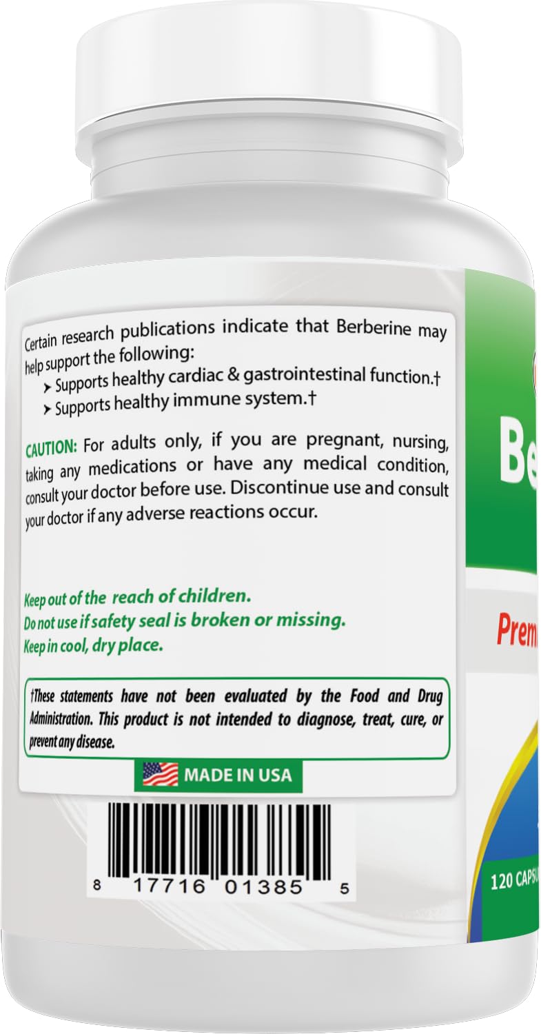 Best Naturals Berberine Plus 1000 mg/Serving 120 Capsules - (Pack of 3)