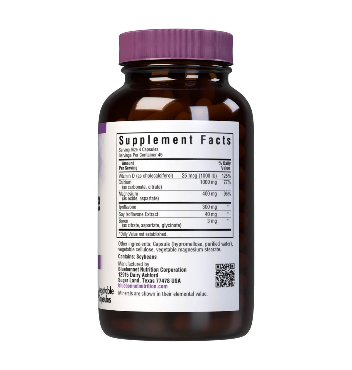 BlueBonnet Osteo-Bone Formula Vegetarian Capsules, 180 Count