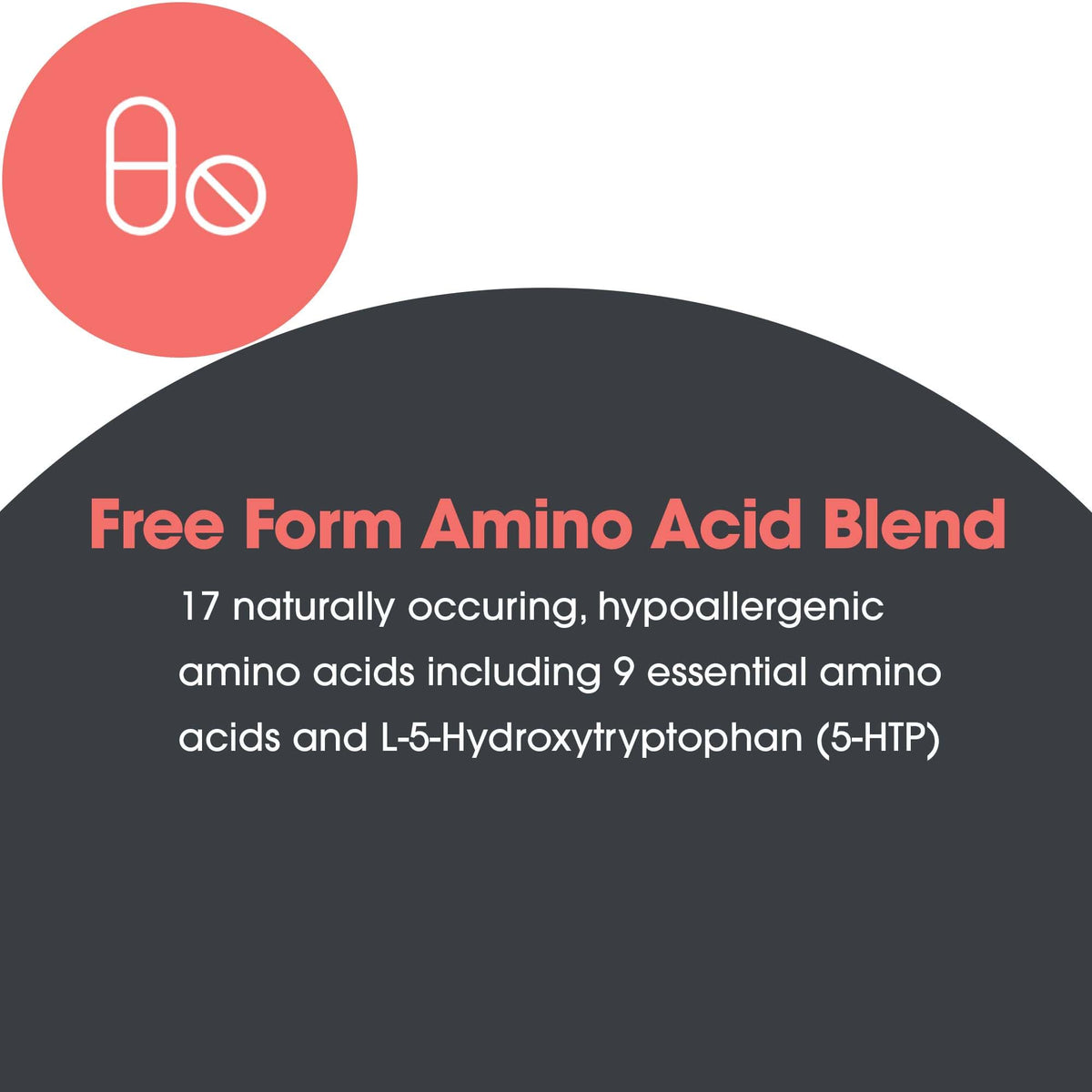 ARG Free Aminos - Free Form Amino Acid Complex with 5-HTP - Essential Amino Acids for Muscle & Neuro Support - Vegetarian Capsules - 50 Servings - 100 Count