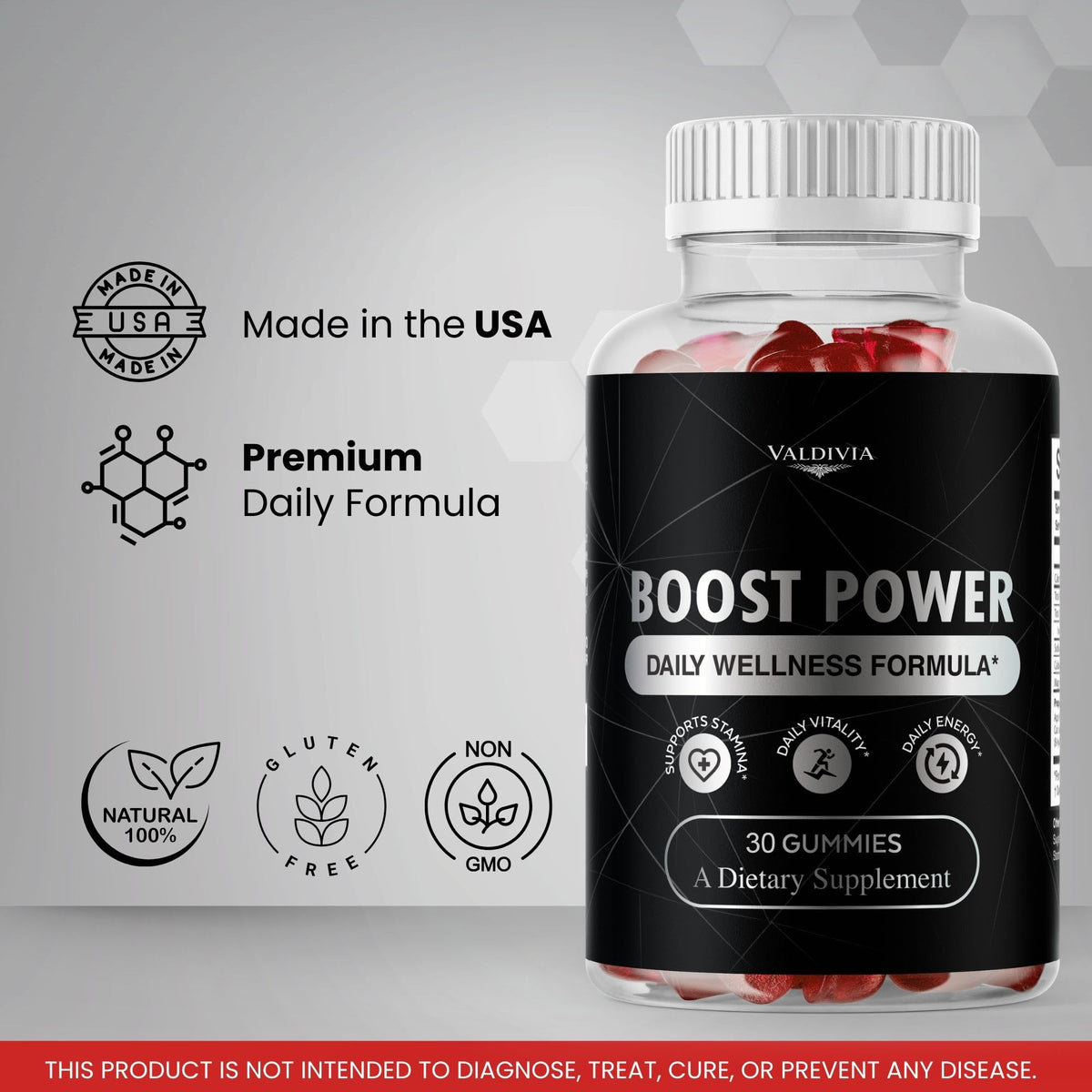 (3 Pack) Boost Power Gummies - Official BoostPower Gummys Advanced Premium Formula Maximum Strength, All Natural Daily JellyLean Vitamins Support for Overall Health & Wellness, 90 Gummies for 3 Months