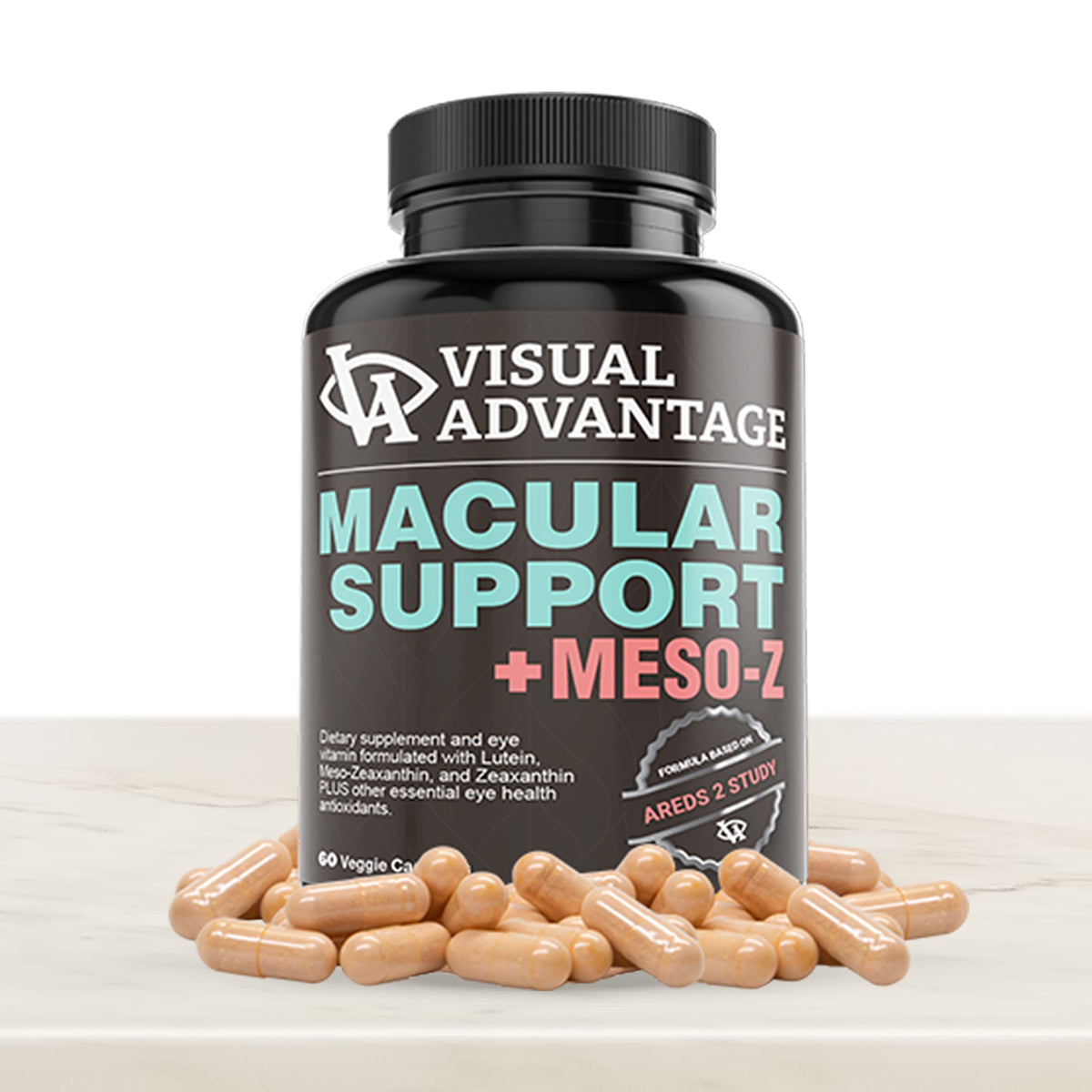 Visual Advantage® Macular Support + Meso-Z – Blue Light Eye Vitamin with Triple Antioxidants for Advanced Protection Against Digital Screens (60-Count)
