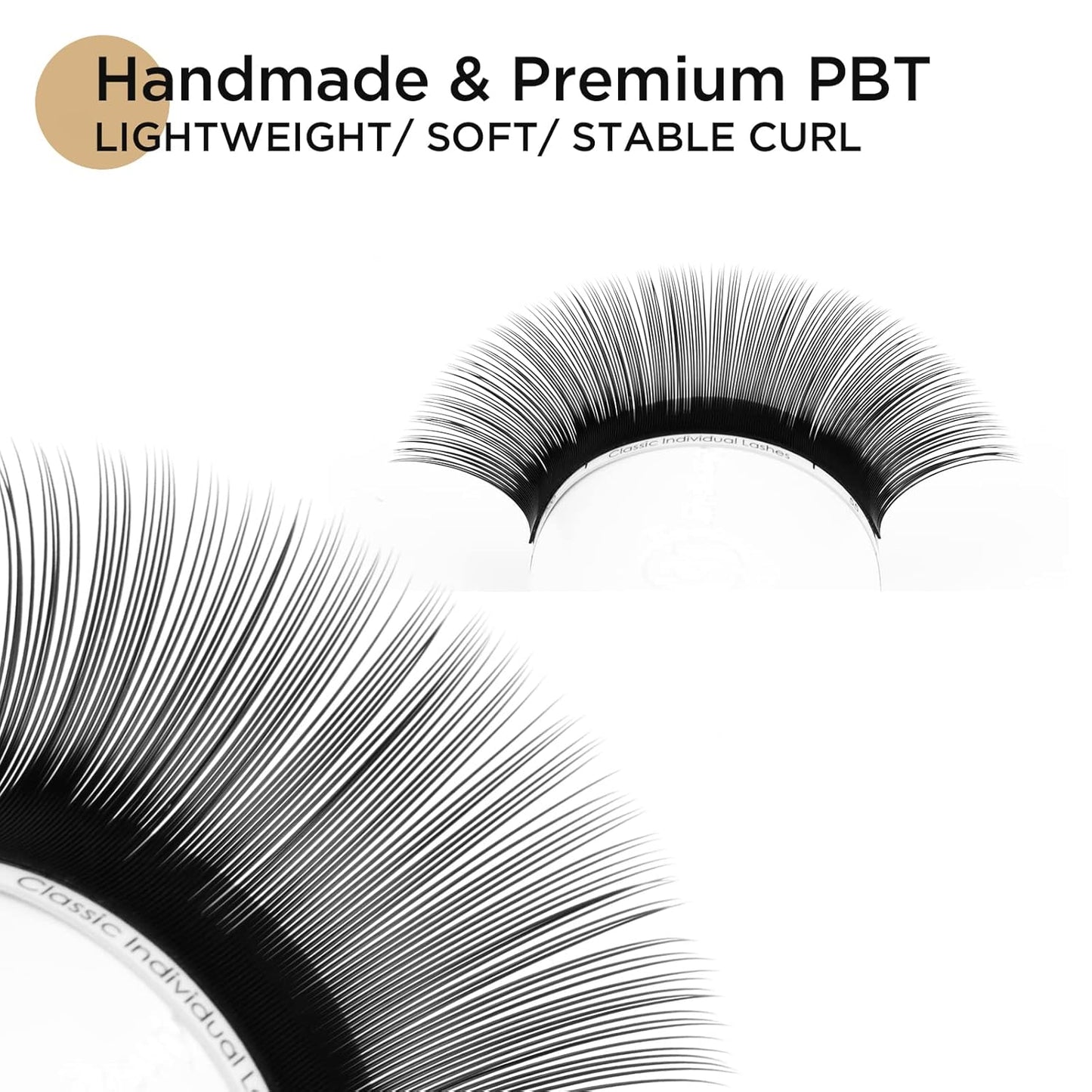 LASHVIEW 0.20 Thickness Eyelash Extensions 9mm D Curl Silk Fake Natural Thick Lashes Individual Semi-Permanent Eyelashes Silk lashes (Salon Use)
