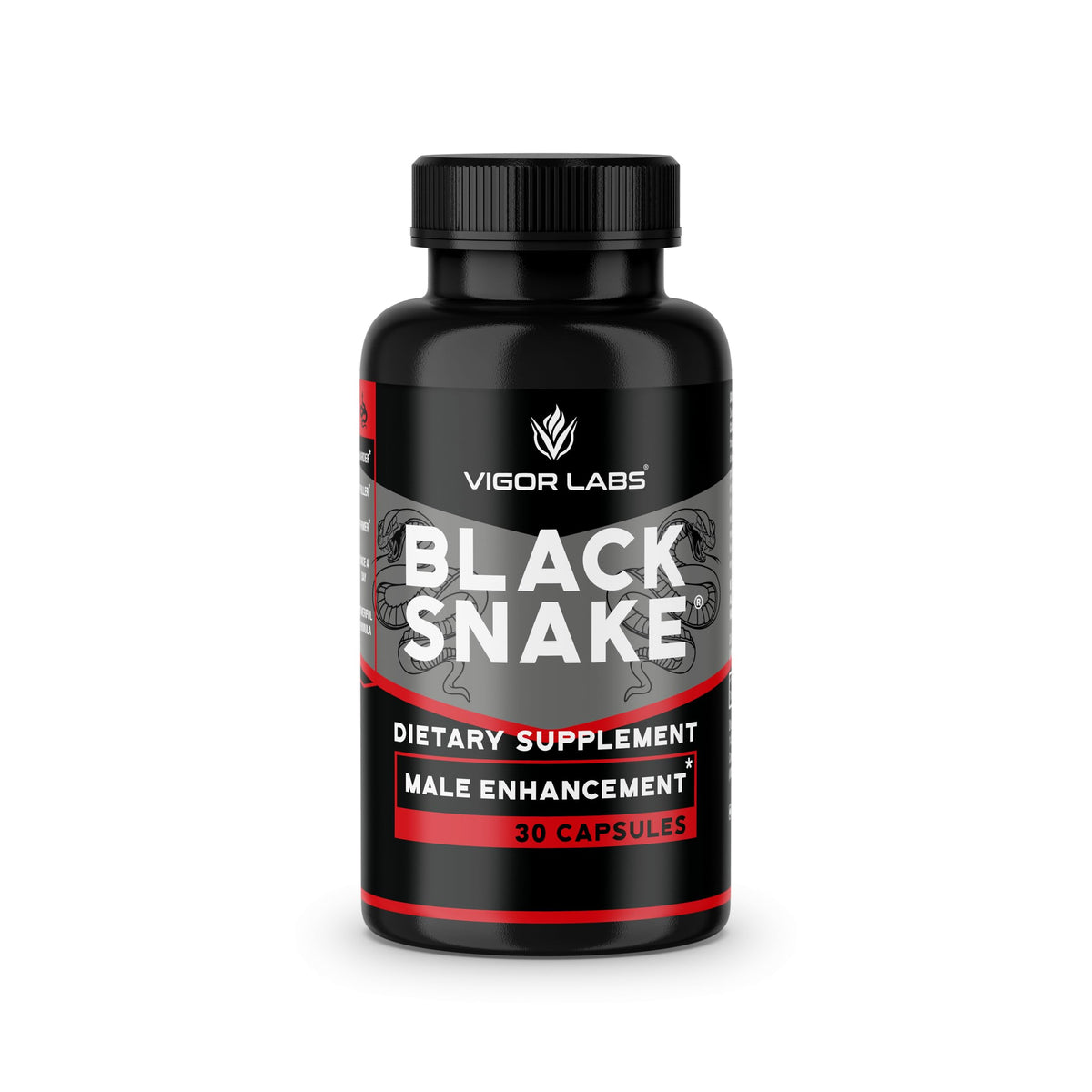 Vigor Labs Black Snake Male Enhancement Capsules (30 Capsules), Boosts Blood Flow, Size and Hardness. Powerful Proprietary Blend of Natural Ingredients. Made in The USA