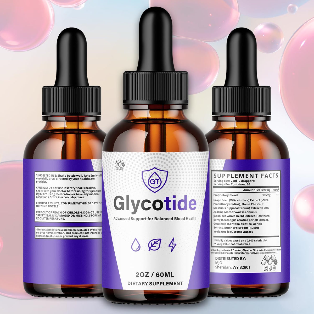 (5 Pack) Glycotide Drops, Official Glycotide Blood Support Drops with All Natural Ingredients, Advanced Glicotide Blood Health and Overall Wellness Supplement with Max Strength Vitamins (150 Servings)