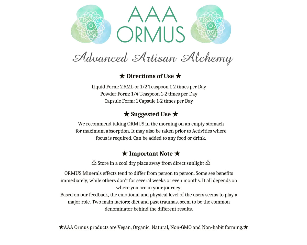 AAA Ormus - Rose Capsules - 60 Count - Premium Ocean Mineral Blend - Vegan Formula