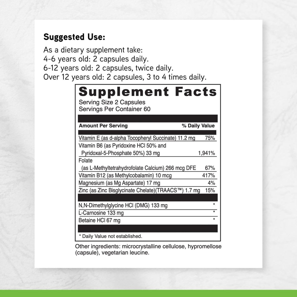 DAVINCI Labs Behavior Balance-DMG - Dietary Supplement to Support Clarity, Social Skills, Stress Coping, and Immune Health* - with Vitamin E, B6, Zinc and More - Gluten-Free - 120 Vegetarian Capsules