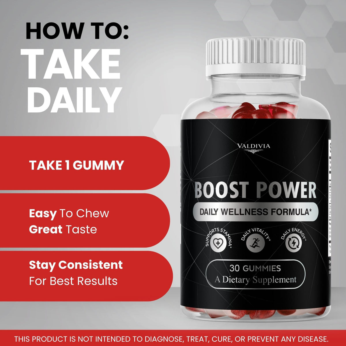 (3 Pack) Boost Power Gummies - Official BoostPower Gummys Advanced Premium Formula Maximum Strength, All Natural Daily JellyLean Vitamins Support for Overall Health & Wellness, 90 Gummies for 3 Months