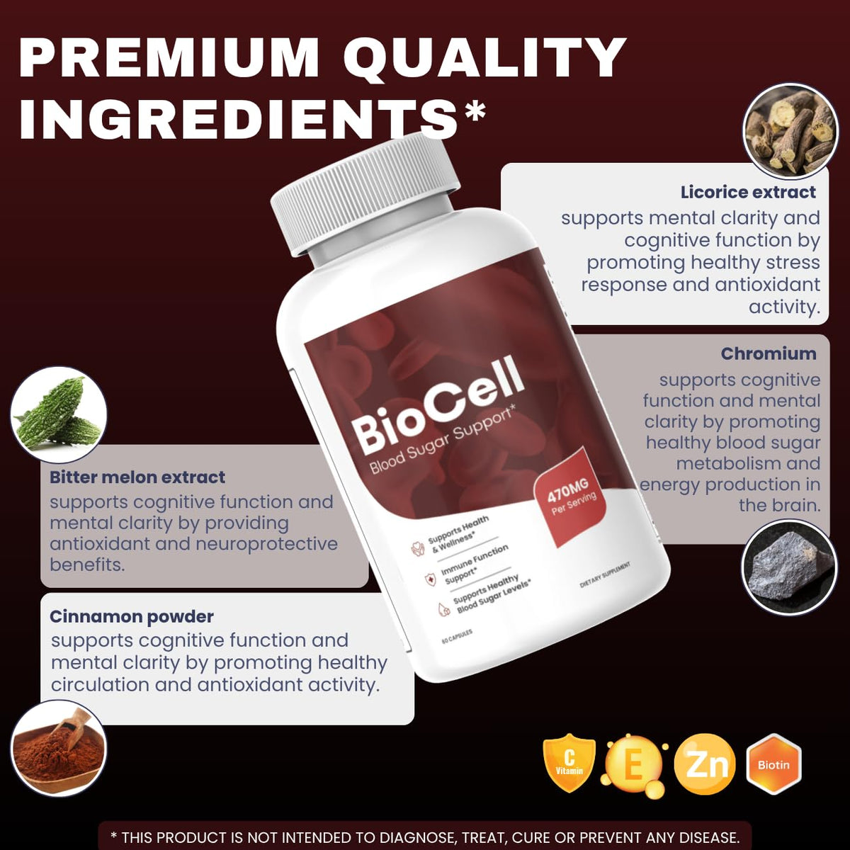 Bio Cell Capsules - Official Bio Cell Pills Advanced Formula, BioCell Blood Health Support Supplement*, 60 Capsules