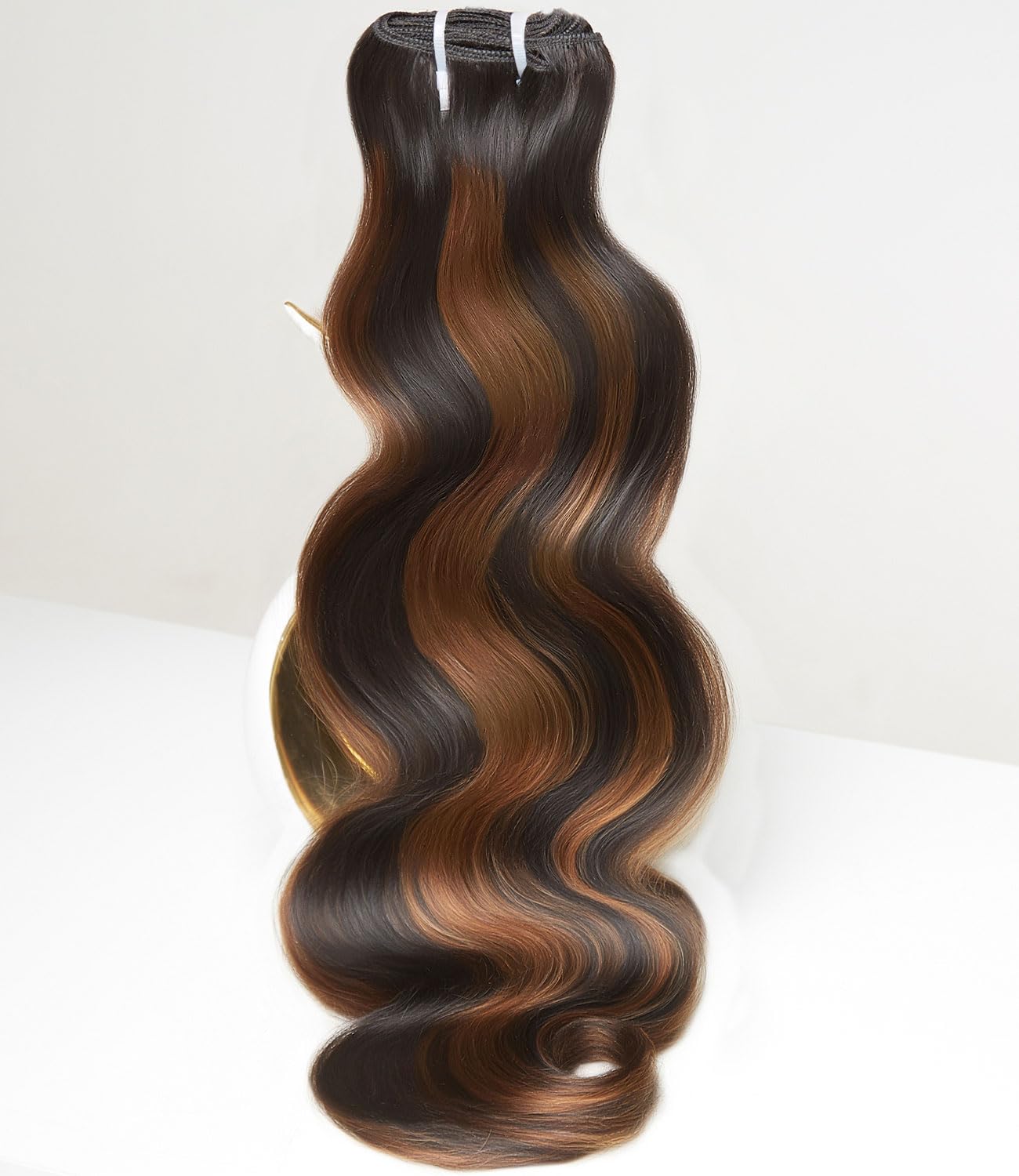 MLIP Raw Bundles Human Hair Body Wave, No Tangle Shedding, Keep Texture Silky Soft After Multiple Washes, 15A Raw Indian Hair Bundles 10 Inches, Brown Highlight Color