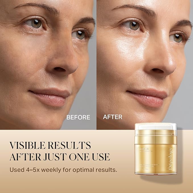 depology GlowLift Collagen Peel-Off Face Mask – Color-Transforming Gold Wrapping Mask for Glass Skin Facial Mask, Hydrating, Firming & Anti-Aging, 1.7 fl.oz