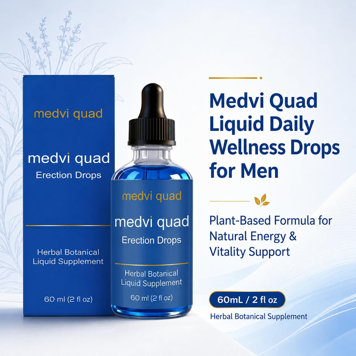 Medvi Quad, Erection Drops,Macagun, Ginseng and Other Formula, Quick Absorption, 2 Oz