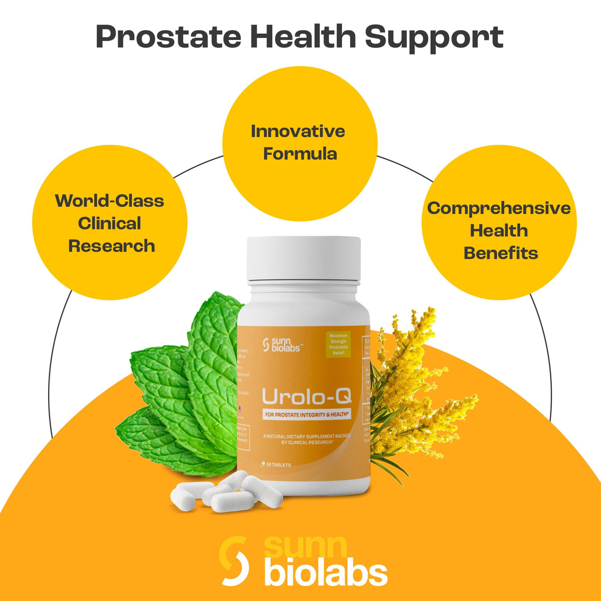 Urolo-Q Extra-Strength Prostate Support for Chronic Prostatitis, CPPS Maximum Strength Effective Prostate Health Supplements for Men – Advanced Time Release Formula with Added Pollen Extract…