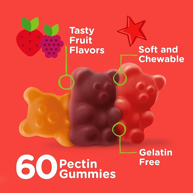 Kids Multivitamin Gummies, Complete Daily Essential Kids Vitamins - Great for Immune Support & Overall Health - 12 Essential Minerals & Vitamins - Vegetarian, Gelatin Free- Chewable Fruit Flavor Gummy