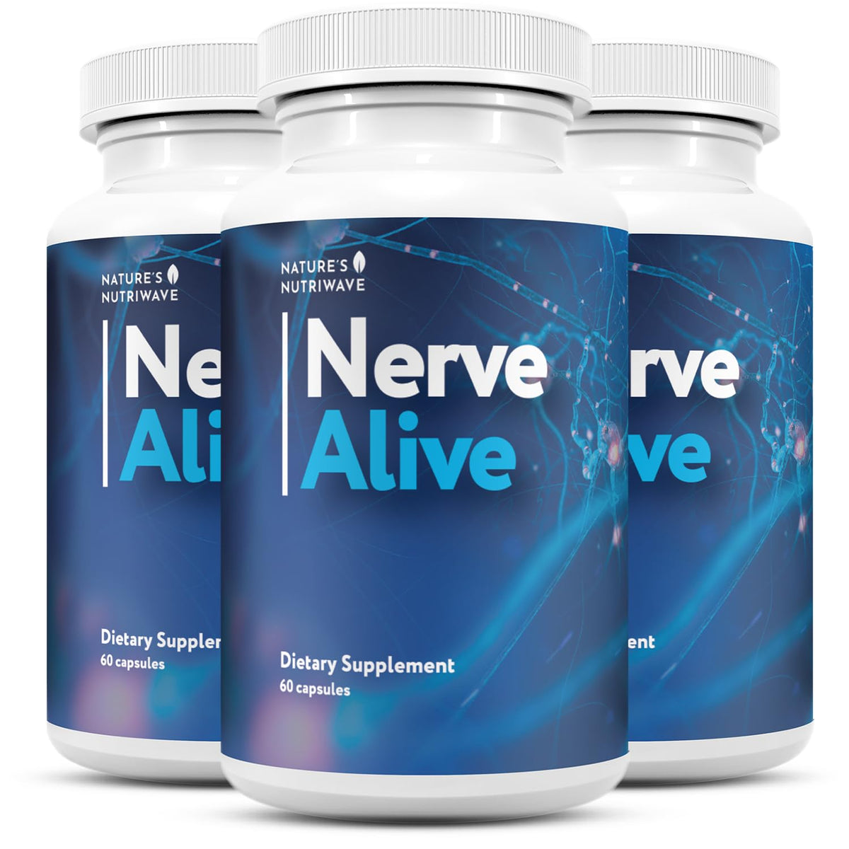 NerveAlive – Natural Daily Wellness Supplement w/ Passionflower, Marshmallow Root & Prickly Pear Extract – 100% Natural Ingredients, Non-GMO, GMP Certified, Made in USA – 60 Capsules, 3 Month Supply