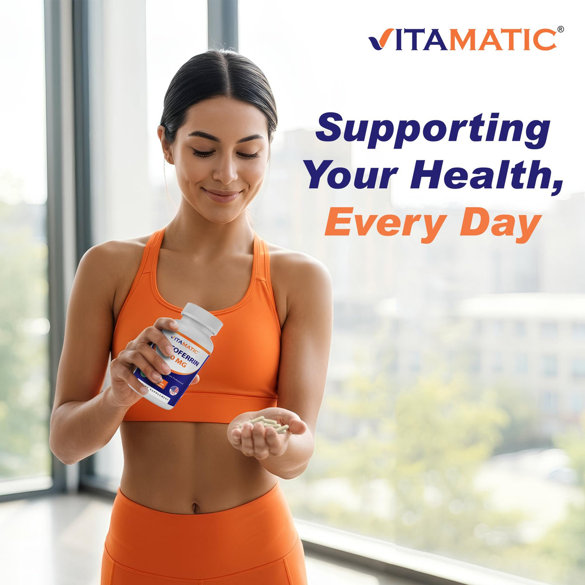 Vitamatic Lactoferrin 250mg – 60 Vegetable Capsules - 2 Pack Promotes Healthy Immune Function*