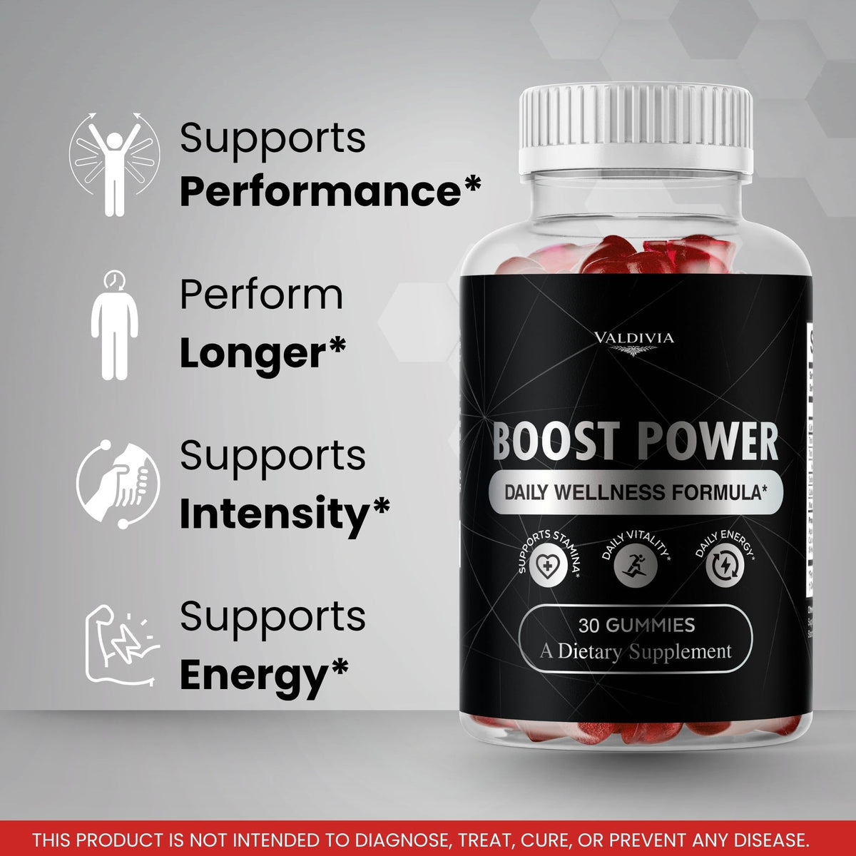 Boost Power Gummies - Official BoostPower Gummys Advanced Premium Formula Maximum Strength, All Natural Daily JellyLean Vitamins Support for Overall Health & Wellness, 30 Gummies for 1 Month