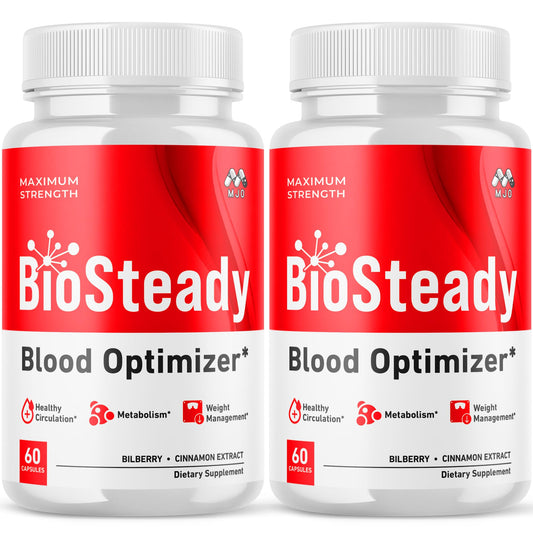 (2 Pack) Biosteady Blood Optimizer Capsules, Official Bio Steady Pills with All Natural Ingredients, Biosteady Advanced Health & Wellness Supplement with Maximum Strength Multivitamins (120 Capsules)