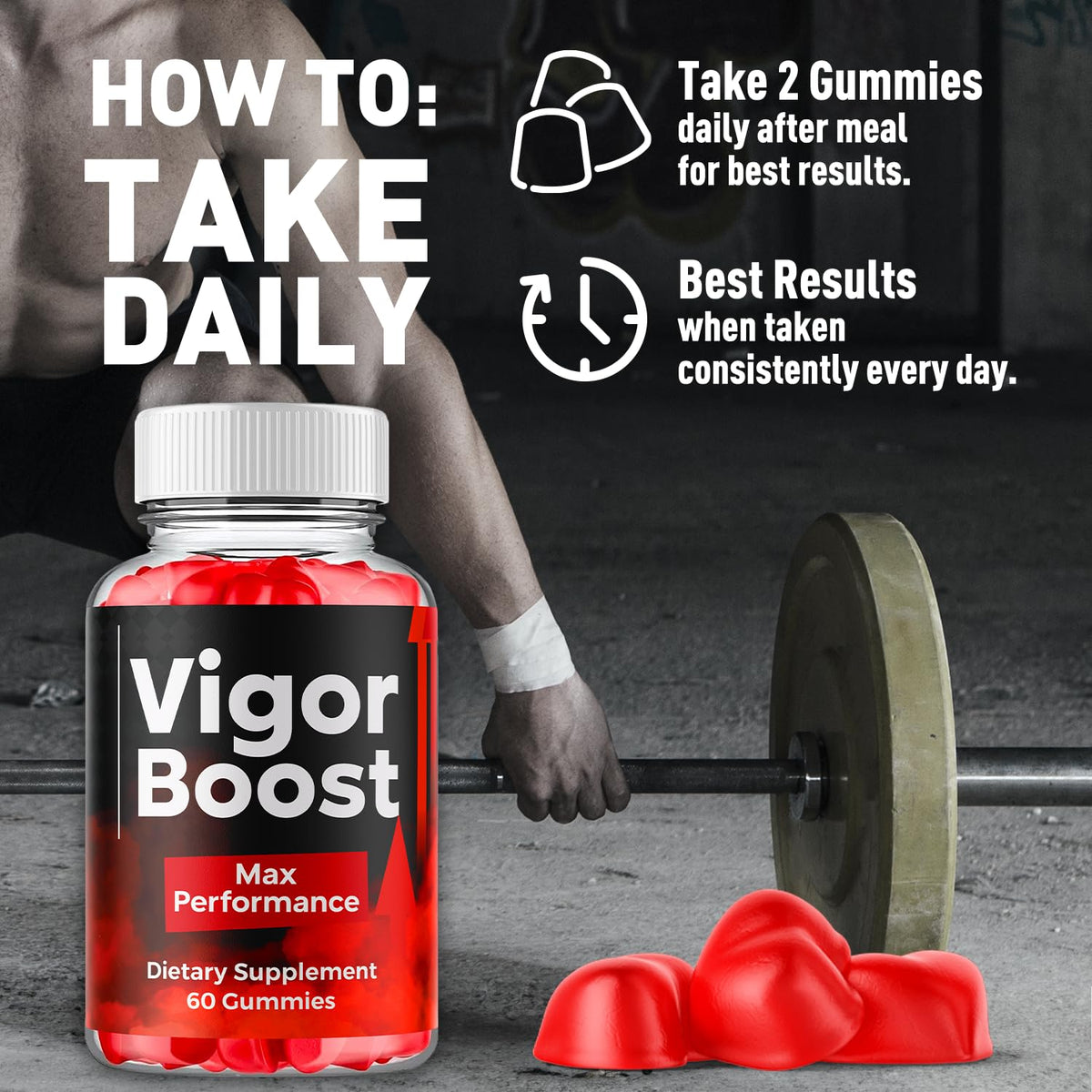 (2 Pack) Vigor Boost Gummies for Men, VigorBoost Male Support Gummys with Natural Ingredients, Advanced Vigor Boost Maximum Strength Premium Vitamin Gummy for Men's Health and Wellness (120 Gummies)