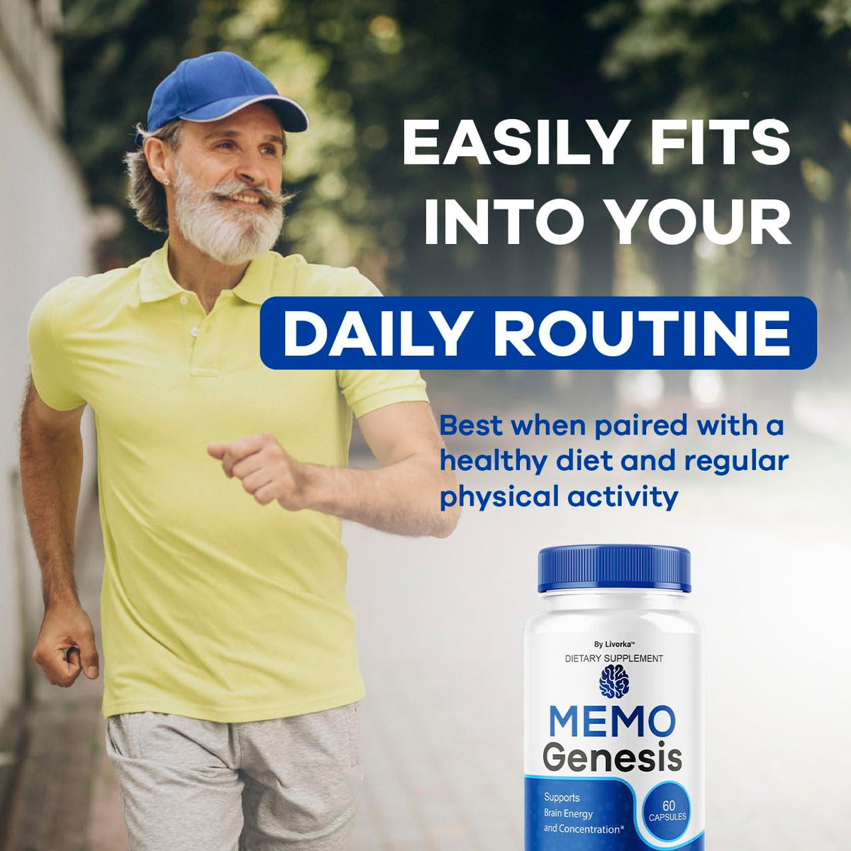 (2 Pack) Memo Genesis Capsules - Original MemoGenesis Brain Health Daily Support Pills Natural Advanced Formula Cognitive Health & Function to Help Maintain Clarity Focus, 120 Capsules for 2 Months