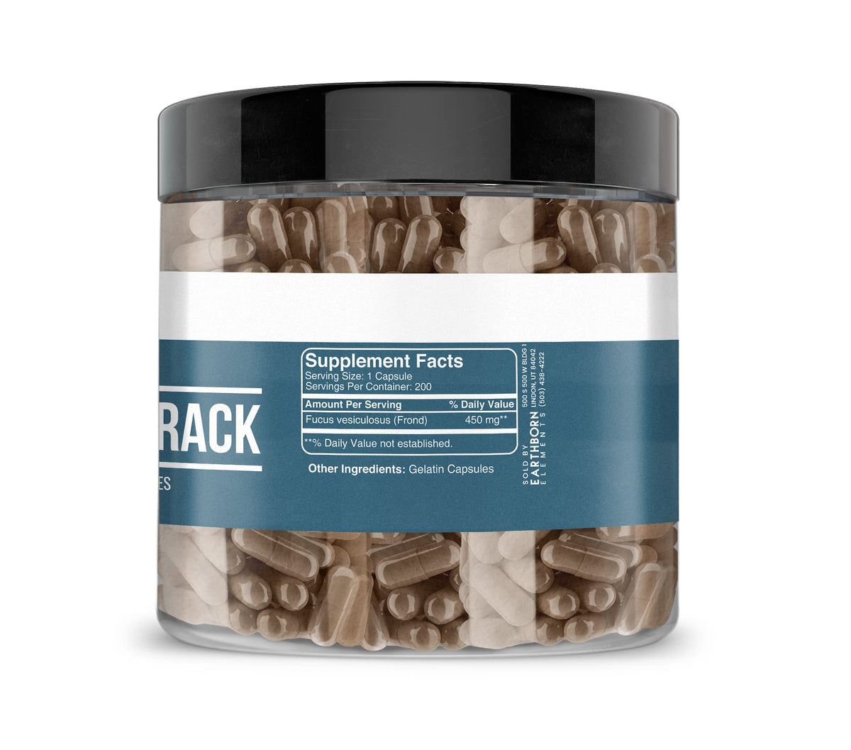 Earthborn Elements Bladderwrack 200 Capsules, Pure & Undiluted, No Additives
