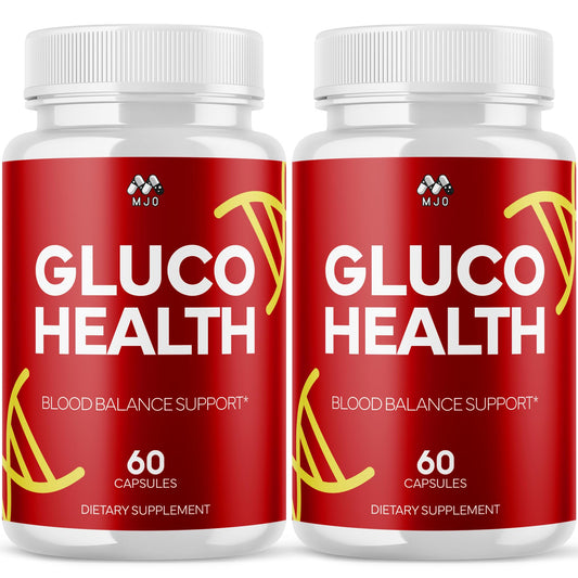 (2 Pack) Gluco Health Capsules, Official Glucohealth Support Pills with All Natural Ingredients, Advanced Gluco Health Formula Health Supplement with Maximum Strength Vitamin Formula (120 Capsules)