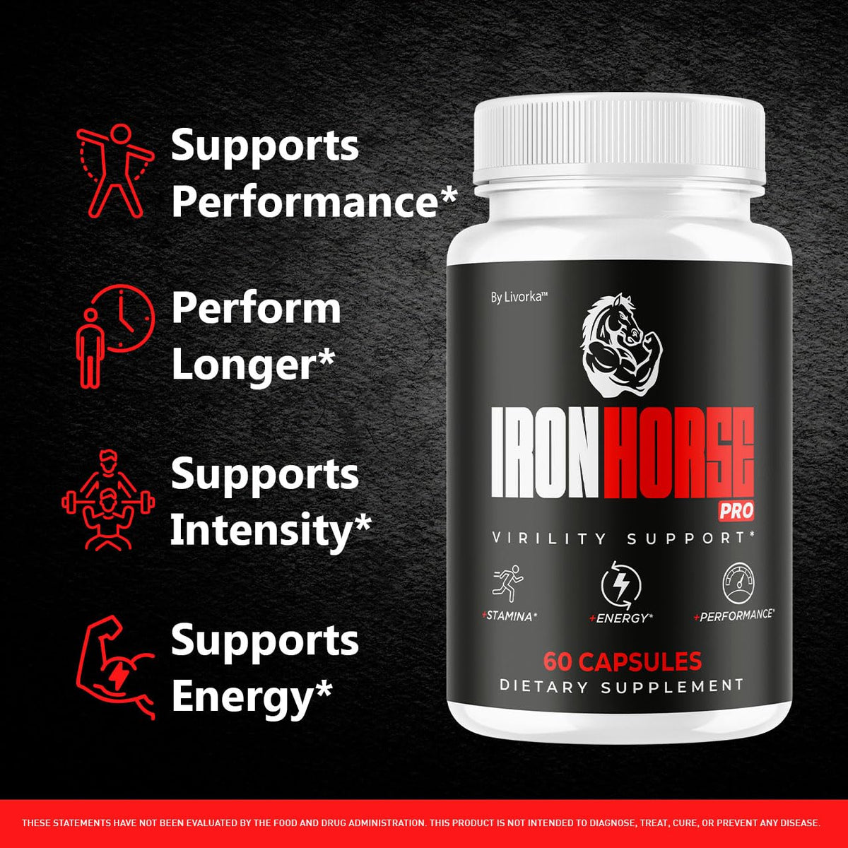 (2 Pack) Iron Horse Pro Supplement Pills - Official Advanced Formula Support Capsules - Maximum Strength, Natural Iron Horse Pro for Overall Health & Wellness, 120 Capsules for 2 Months