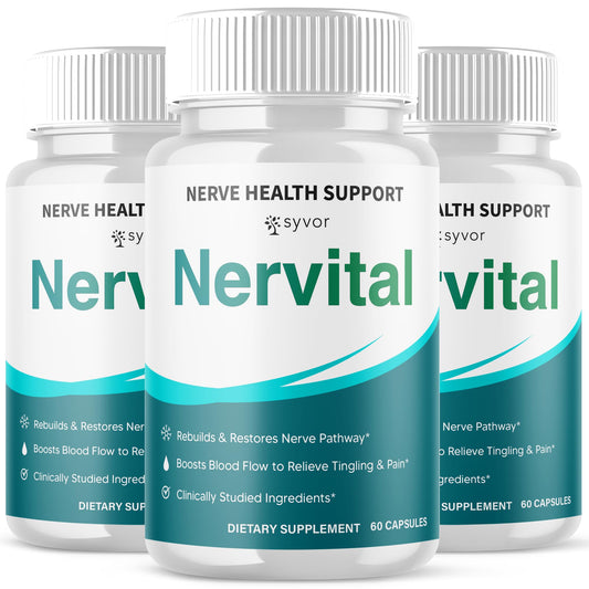 (3 Pack) Nervital Capsules, Official Nervital Supplement Pills with All Natural Ingredients, Advanced Formula for Optimal Health & Nerve Support with Premium Vitamins for Women & Men (180 Capsules)