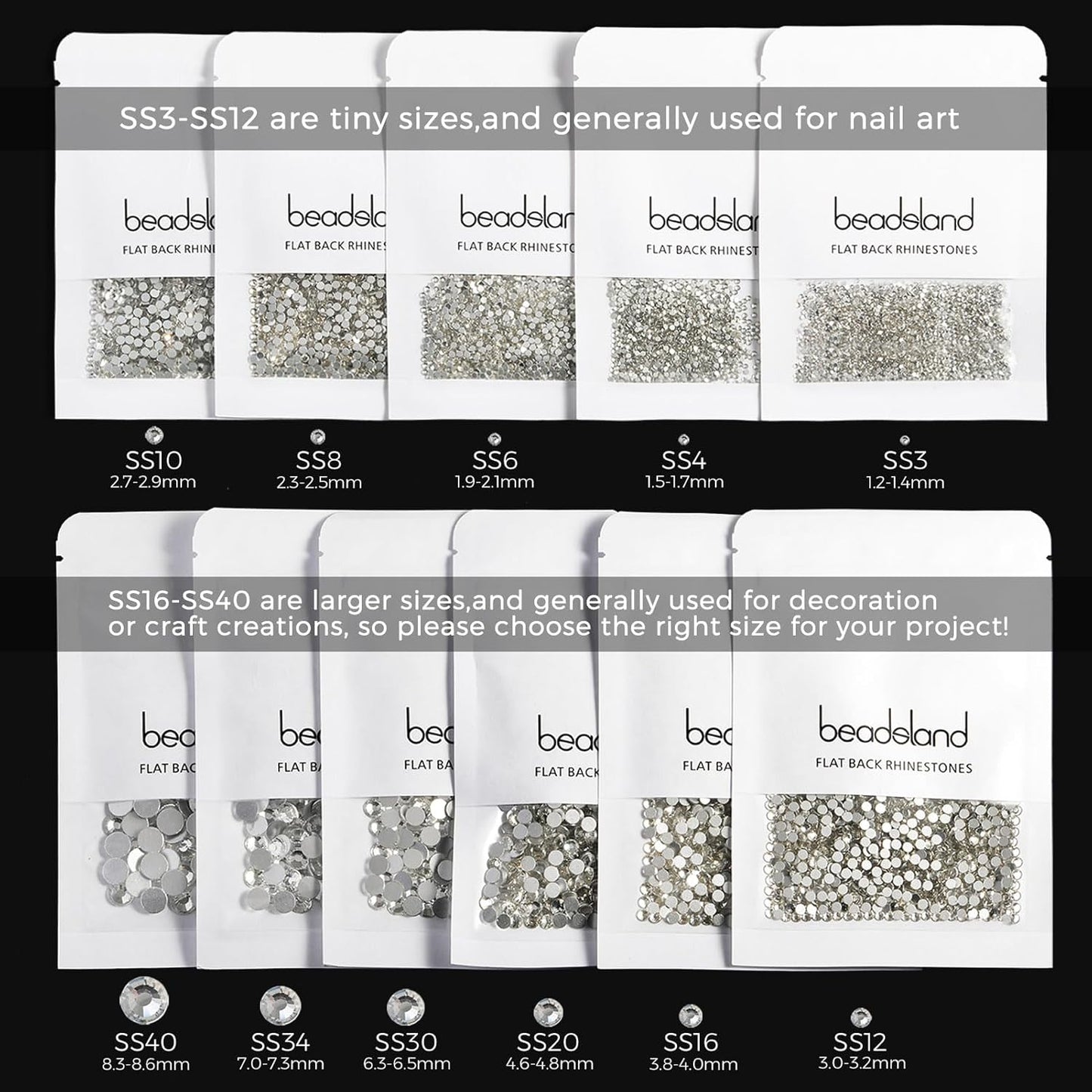 Beadsland Flat Back Crystal Rhinestones Round Gems,Light Pink AB,1.9-2.1mm, SS6/1440pcs