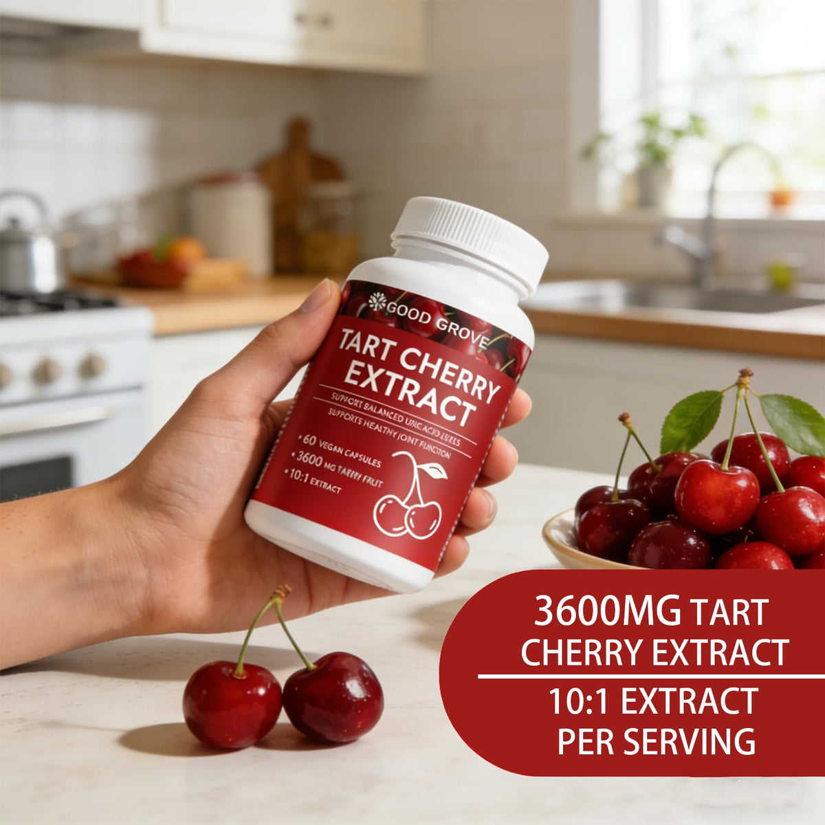 GoodGrove Tart Cherry Extract Capsules – 60 Count