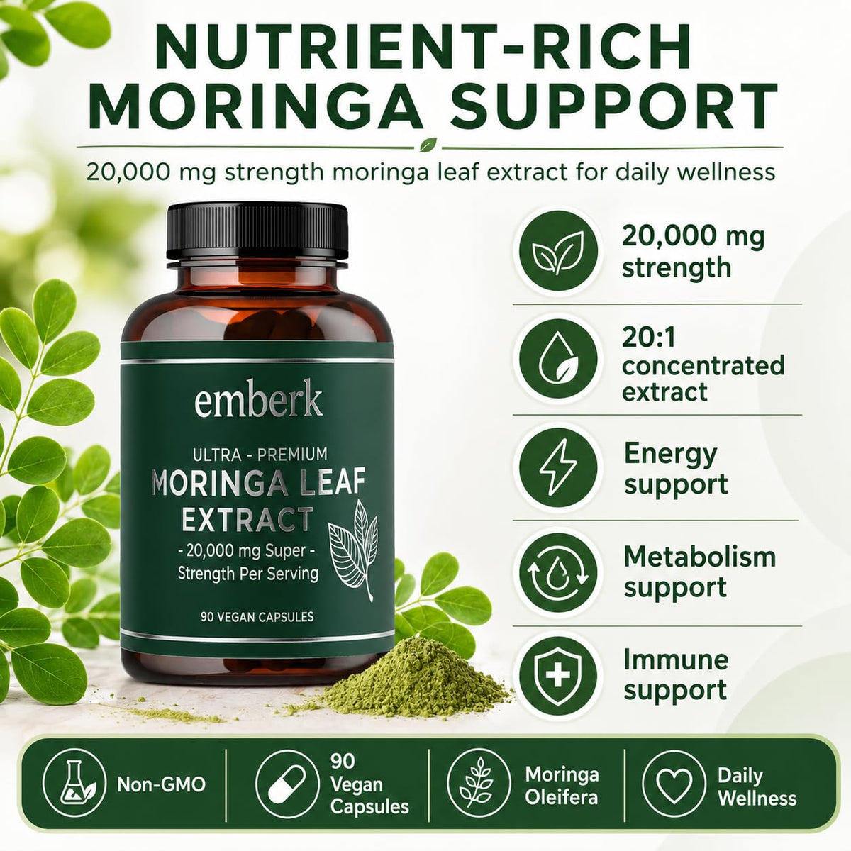 Moringa Capsules -20,000 mg Strength,