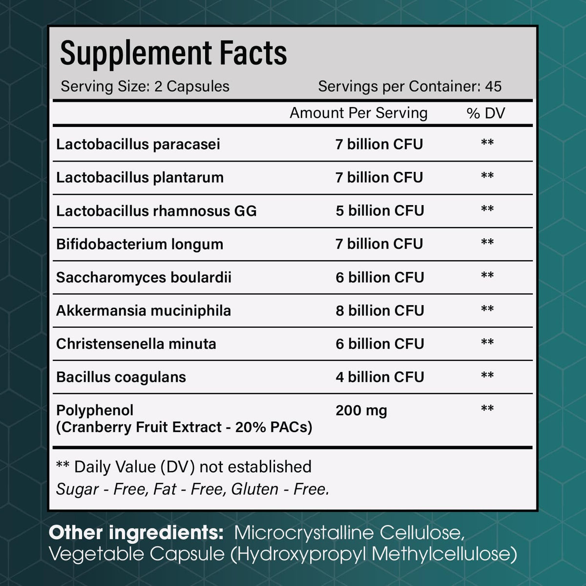Christensenella & Akkermansia, 8 Probiotic Strains, 45-Day Supply